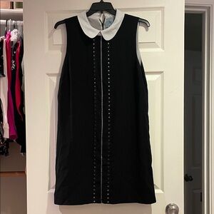 CeCe Black and White Collared Mini Dress